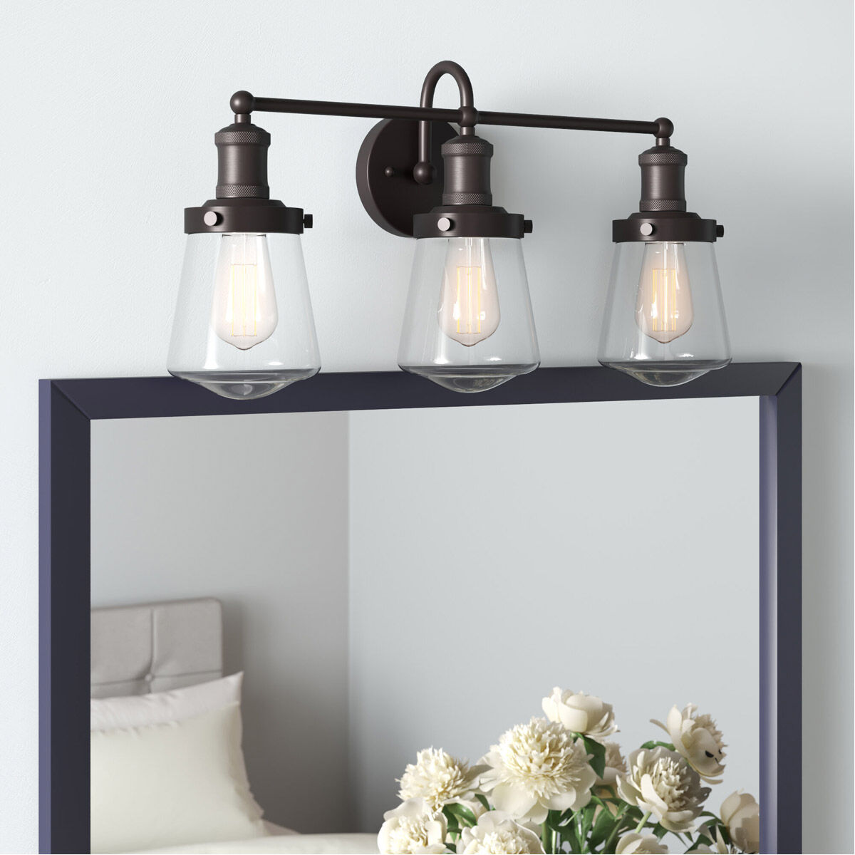 Taylor 3 Light 22.75 inch Satin Bronze Bath Light Wall Light